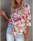Chemise Lea écru/pink/floral