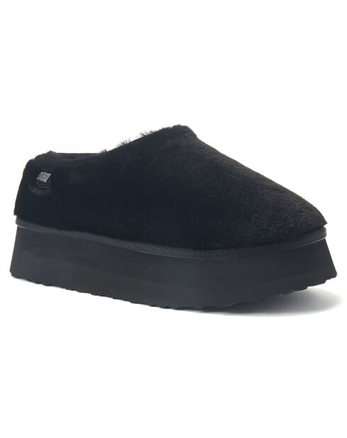 Chaussons fourrés plateforme Outback noirs