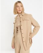 Veste surchemise en Laine Mélangée Manon beige