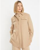 Veste surchemise en Laine Mélangée Manon beige