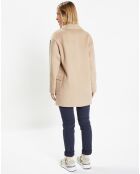 Manteau caban en Laine Aglae beige foncé