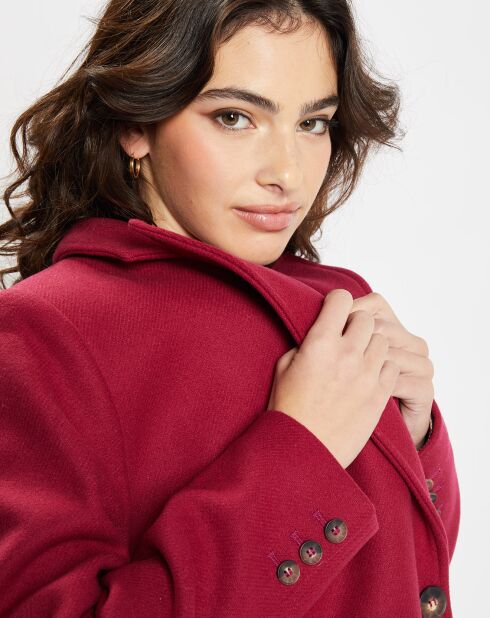 Manteau en Laine mélangée Balba rouge foncé