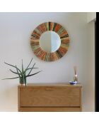 Miroir en Raphia fait main Jolo naturel - D.70 cm