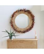 Miroir en Raphia avec franges Belaga multicolore/naturel - D.86 cm