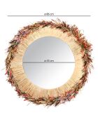 Miroir en Raphia avec franges Belaga multicolore/naturel - D.86 cm