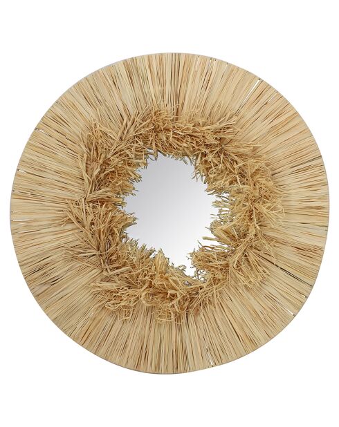 Specchio in rafia naturale fatto a mano El Nido - D.55 cm