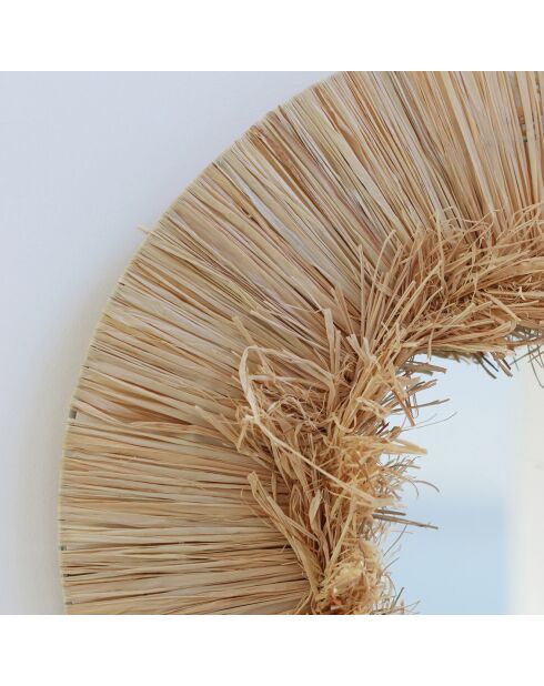 Specchio in rafia naturale fatto a mano El Nido - D.55 cm