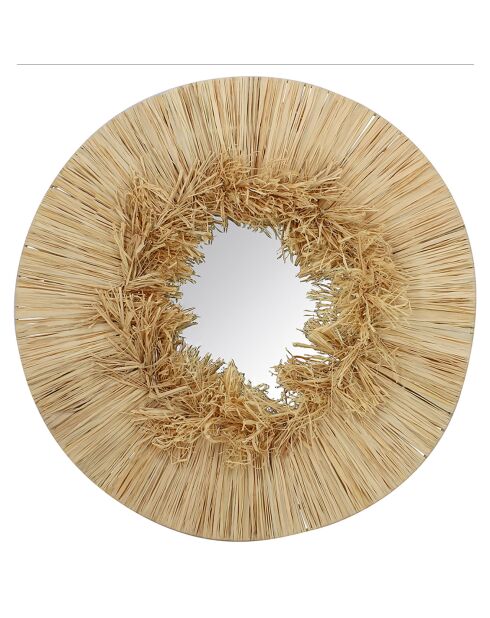 Specchio in rafia naturale fatto a mano El Nido - D.55 cm