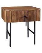 Meuble d'appoint en Manguier Iquitos naturel/noir - 50x35x50 cm