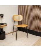 2 Chaises en Rotin Nosara naturel/noir - 47x53x82 cm