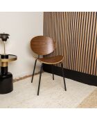 2 Chaises en Bois Gaspard marron/noir - 49x57.5x82.5 cm