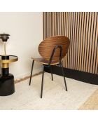 2 Chaises en Bois Gaspard marron/noir - 49x57.5x82.5 cm