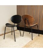 2 Chaises en Bois Gaspard noires - 49x57.5x82.5 cm