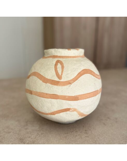 Vaso Merzouga in cartapesta sabbia/terracotta - 30x30x30 cm