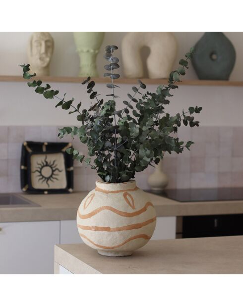 Vaso Merzouga in cartapesta sabbia/terracotta - 30x30x30 cm