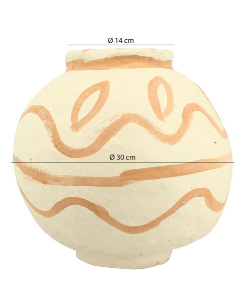 Vaso Merzouga in cartapesta sabbia/terracotta - 30x30x30 cm