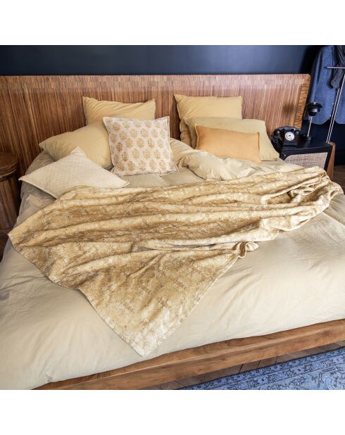 Colcha Kilim tejida en relieve amarillo bizantino - 140x220 cm