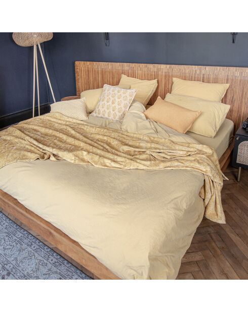 Colcha Kilim tejida en relieve amarillo bizantino - 140x220 cm