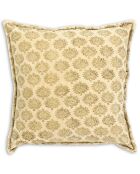 Coussin en Velours Vintage imprimé Dori beige - 45x45 cm