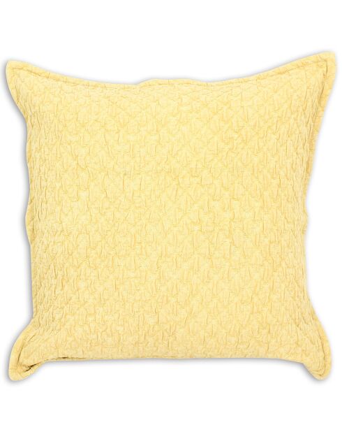 Coussin gauffré Gali jaune - 45x45 cm