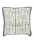 Coussin imprimé passepoil Galo bleu - 45x45 cm