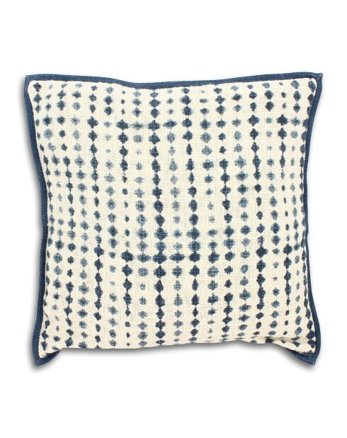 Coussin imprimé passepoil Galo bleu - 45x45 cm