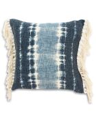 Coussin imprimé avec franges Arco bleu - 45x45 cm