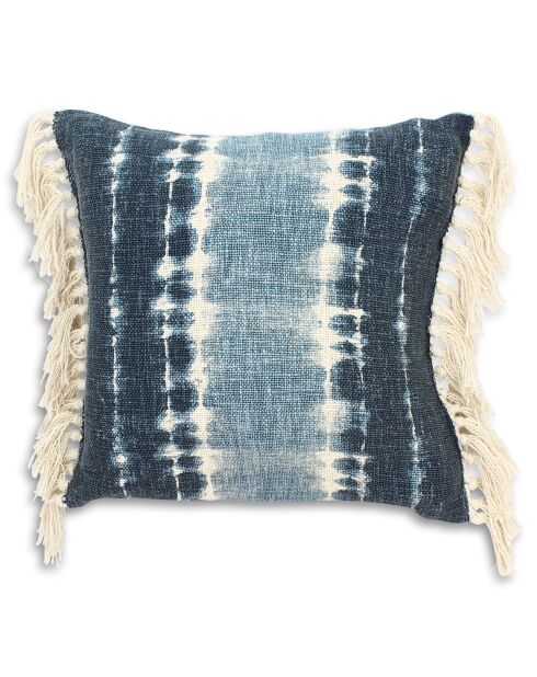 Coussin imprimé avec franges Arco bleu - 45x45 cm