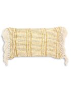 Coussin imprimé frangé Guama jaune - 30x50 cm