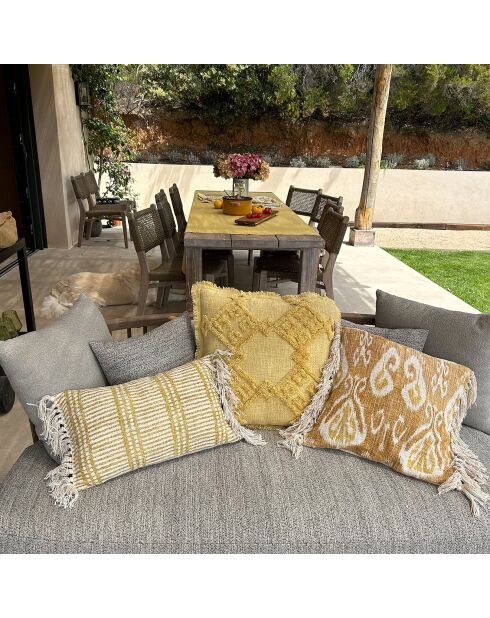 Cuscino in tessuto con frange giallo Itarema - 45x45 cm
