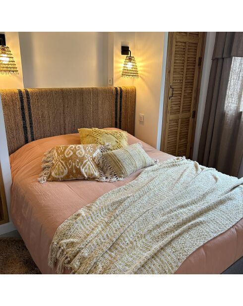 Cuscino in tessuto con frange giallo Itarema - 45x45 cm