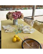 Mantel Camaro de algodón 100% gasa doble, color amarillo, 150 x 250 cm