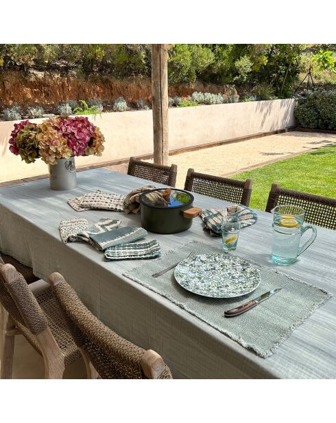 Camaro grüne Tischdecke aus 100% doppelter Baumwolle, 150 x 250 cm