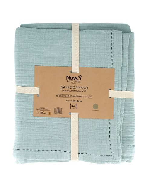 Camaro grüne Tischdecke aus 100% doppelter Baumwolle, 150 x 250 cm