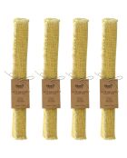 4 gelbe Anoki-Tischsets aus Leinenmischung mit Fransen, 38 x 54 cm