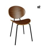 2 Chaises en Bois Gaspard marron/noir - 49x57.5x82.5 cm