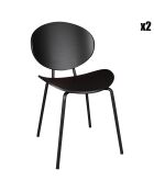 2 Chaises en Bois Gaspard noires - 49x57.5x82.5 cm