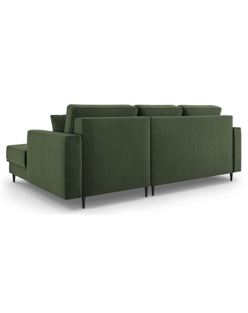 Canapé d'angle droit convertible avec coffre fano 4 places vert bouteille - 242x174x89 cm