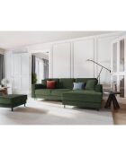 Canapé d'angle droit convertible avec coffre fano 4 places vert bouteille - 242x174x89 cm