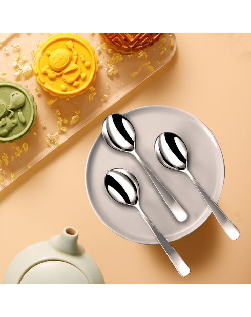 6 Cuillères Gourmandine grises -  18x5x3 cm