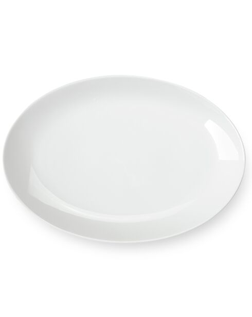 Plat ovale en Porcelaine Côme blanc -  38x24 cm