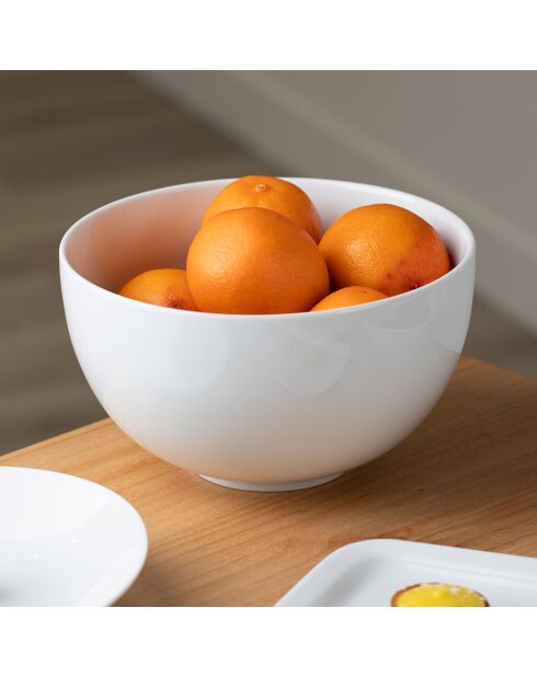 Saladeschaal van wit Como porselein - D.22,5 cm