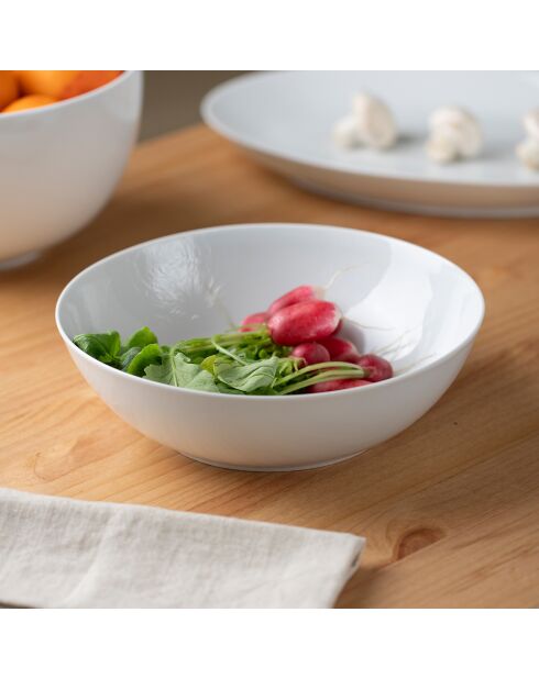 Saladeschaal van wit Como porselein - D.25 cm