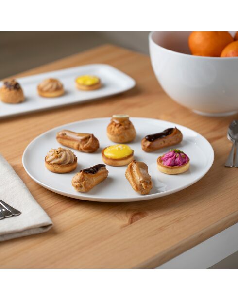 Plat à tarte en Porcelaine Côme blanc -  D.30 cm