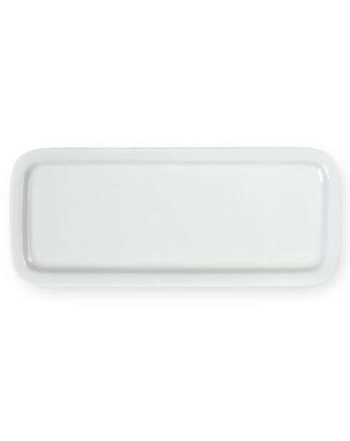 Plat à cake en Porcelaine Côme blanc -  37x18.7 cm