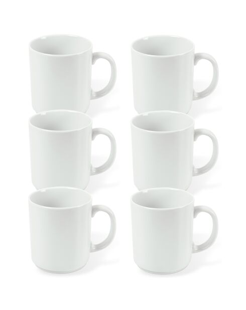 6 weiße Como-Porzellanbecher, 30 cl