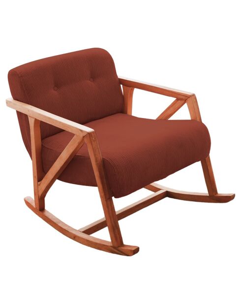 Fauteuil à bascule en Velours côtelé Nini Sallanan vermilion - 85x67x75 cm