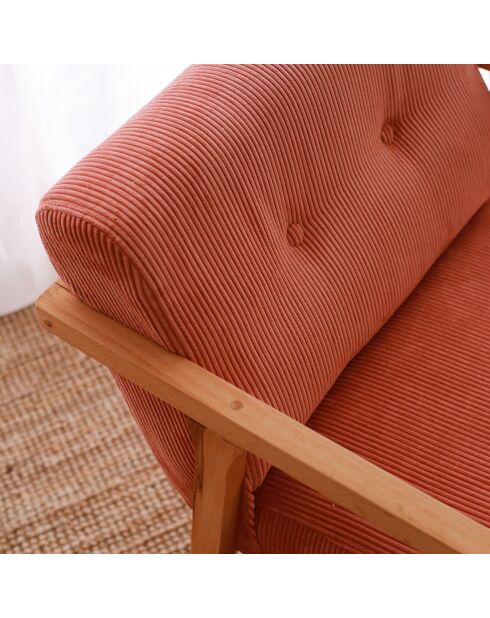 Fauteuil à bascule en Velours côtelé Nini Sallanan vermilion - 85x67x75 cm