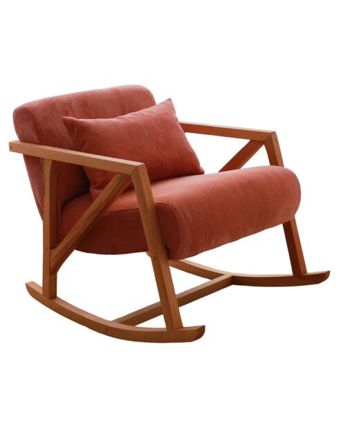 Fauteuil à bascule en Velours côtelé Nini Sallanan vermilion - 85x67x75 cm