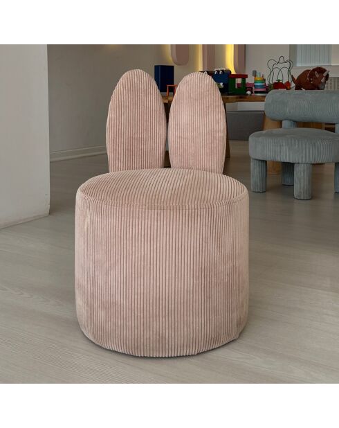 Pouf Bunny rose - 39x58x39 cm